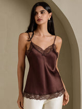 [Brown] SilkSilky-CA Spaghetti Strap V Neck Camisole 007