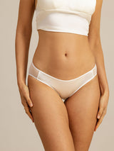 [White] SilkSilky-CA 19Momme Stretch Silk Charmeuse Panty 001