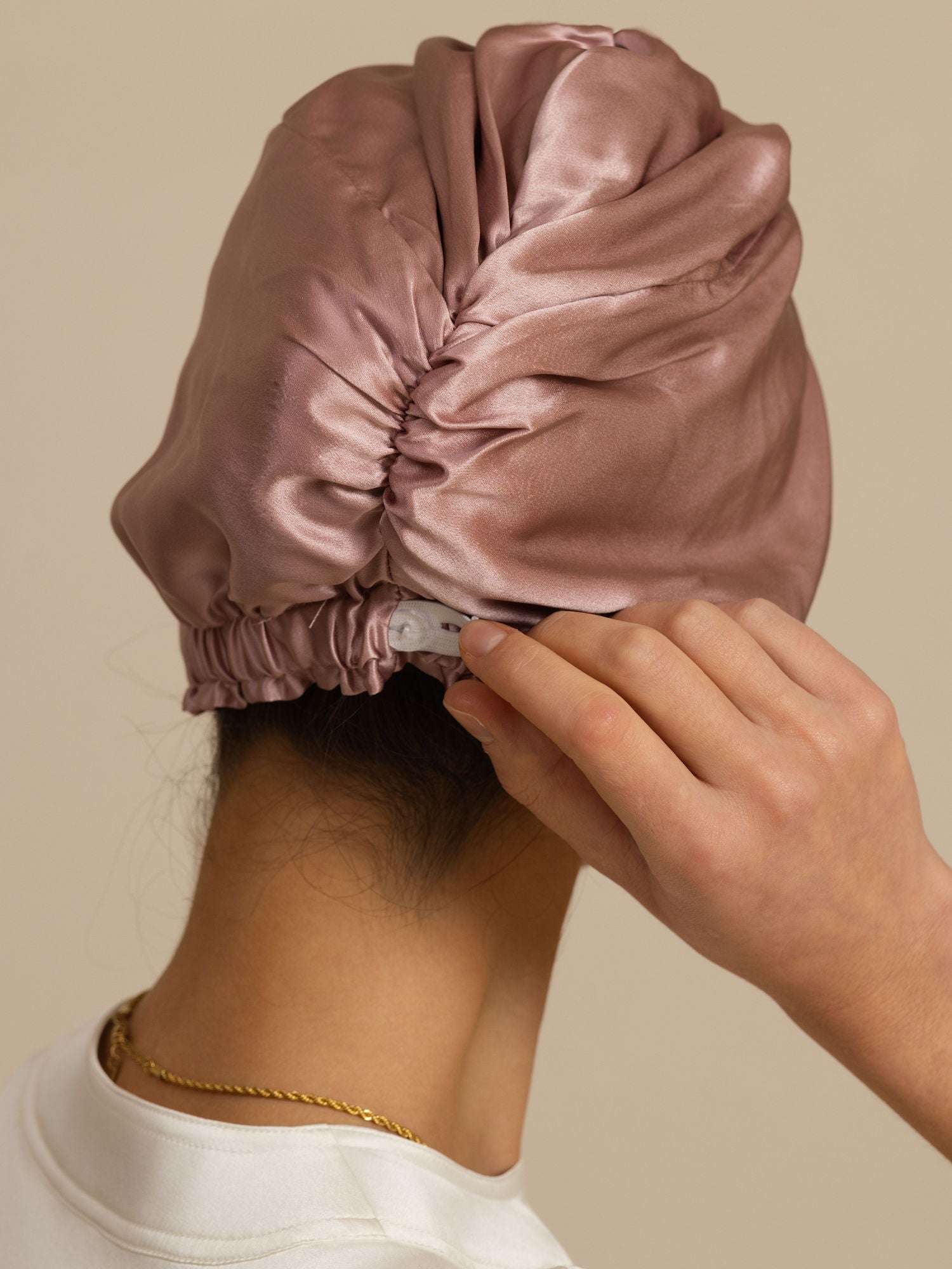 [Pale Mauve] SilkSilky-CA 22Momme Sleep Cap 002