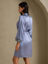 [Steel Blue] SilkSilky-CA 3/4 Sleeve Women's Robe 002