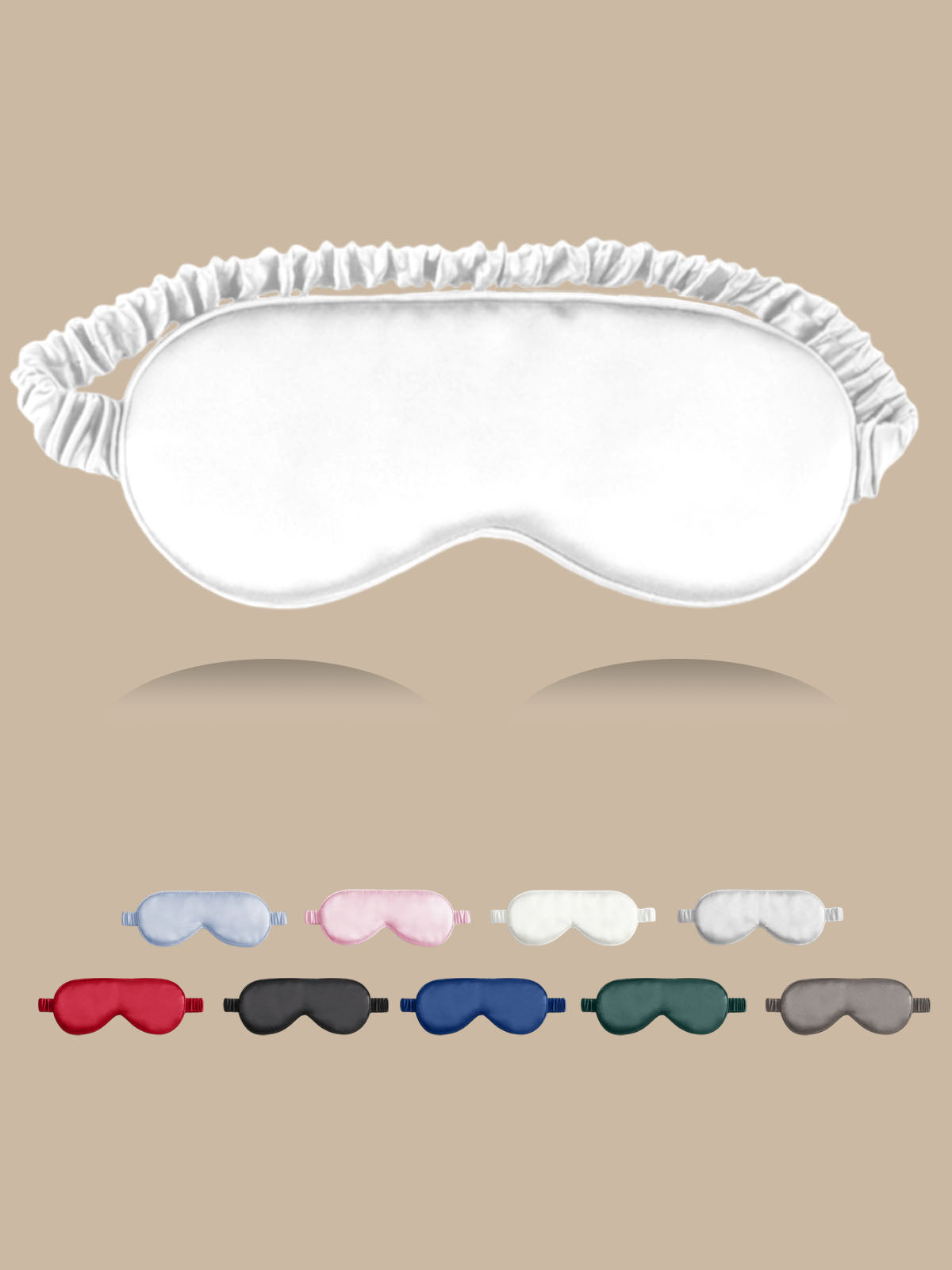 [White] SilkSilky-CA 19Momme Pure Silk Eye Mask 001