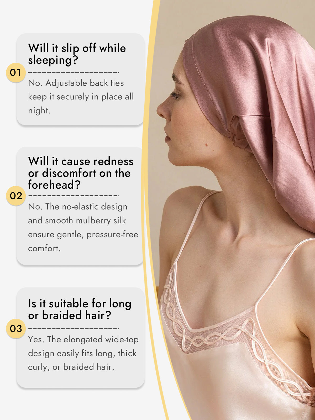[Pale Mauve] SilkSilky-CA Pure Silk Sleep Cap 008