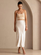 [Beige] SilkSilky-CA Skirt 005