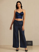 [Dark Blue] SilkSilky-CA Spaghetti Strap V Neck Camisole 007