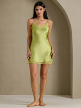 [Mint Green] SilkSilky-CA Spaghetti Strap Sweetheart Neck Nightgown 009