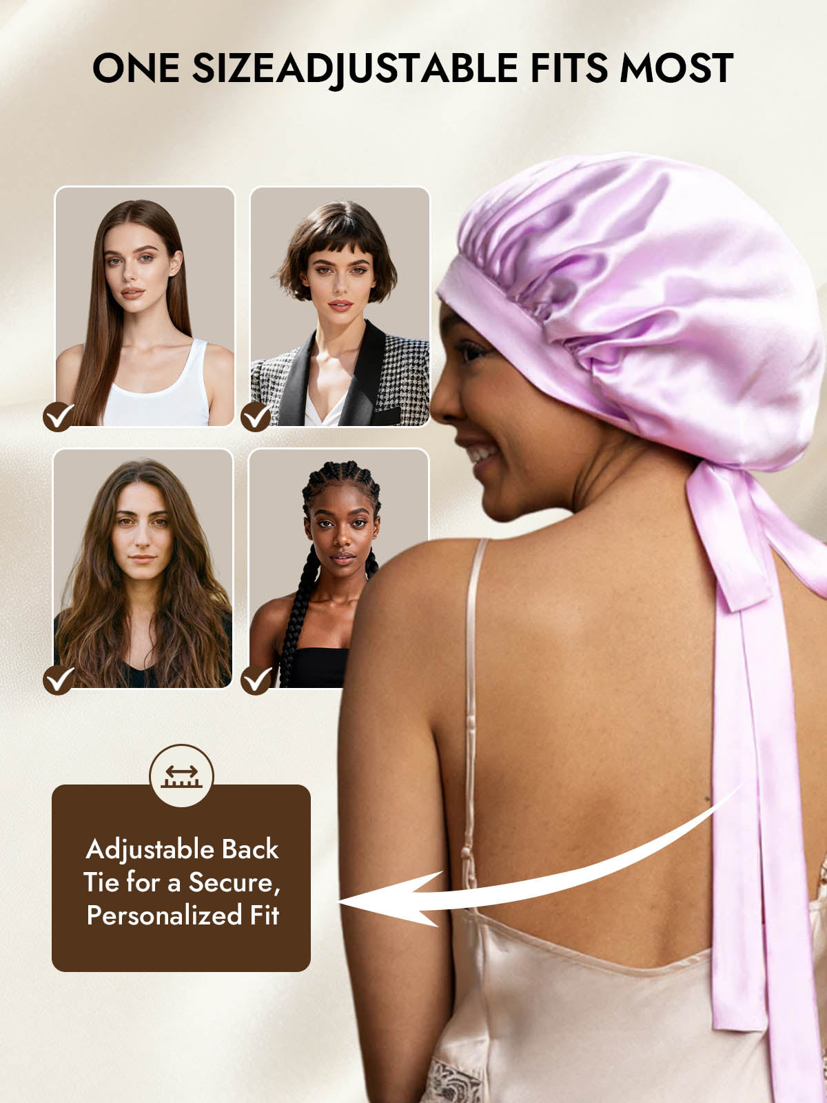 [Lavender] SilkSilky-CA Pure Silk Sleep Cap 005