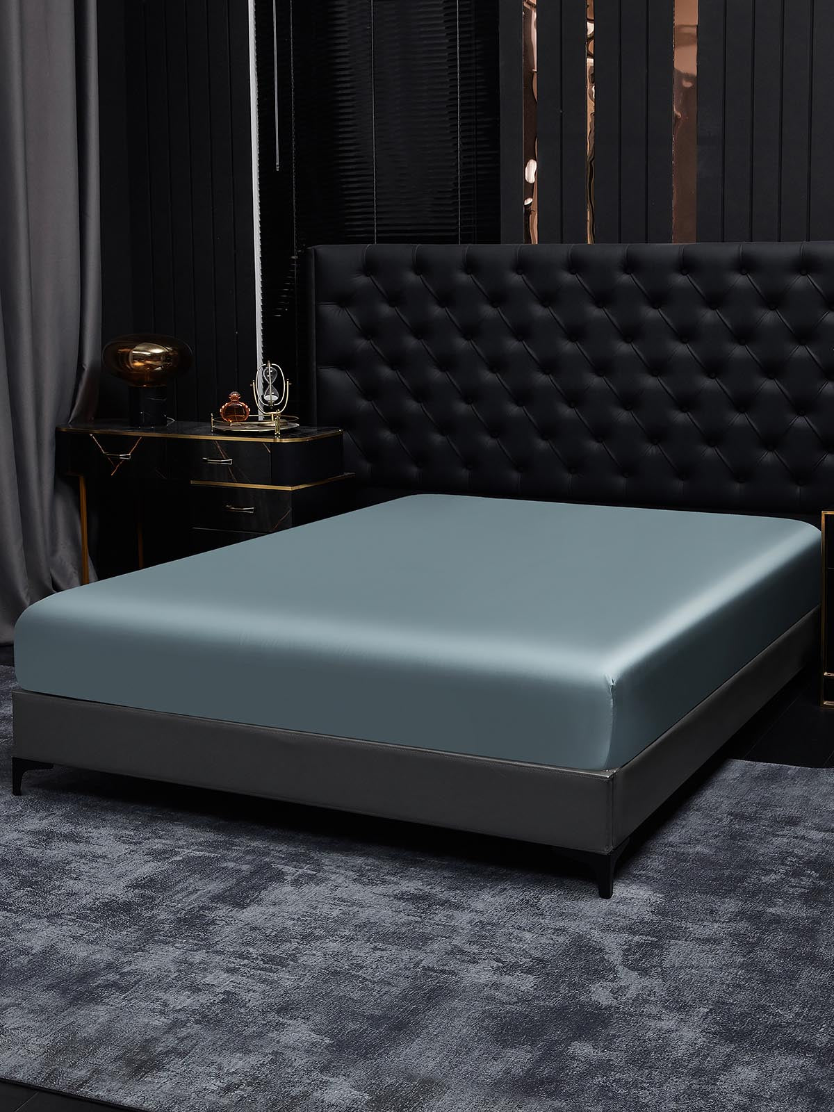 [Grayish Blue] SilkSilky-CA 19Momme Pure Silk Sheet 001