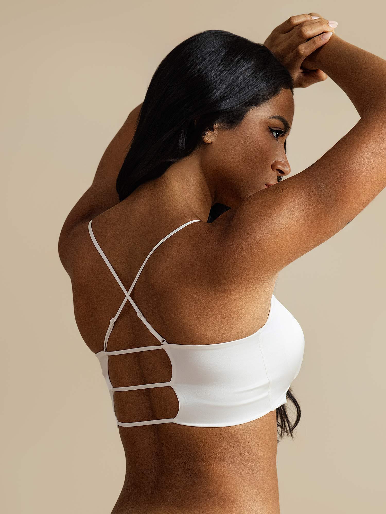 [White] SilkSilky-CA Pure Silk Bra 005