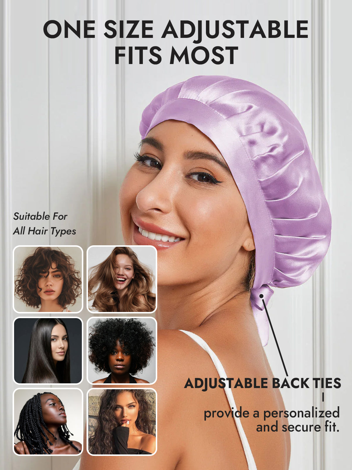 [Lavender] SilkSilky-CA Pure Silk Sleep Cap 005