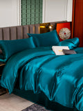 SilkSilky CA 25Momme Pure Silk Bedding Set Teal 005