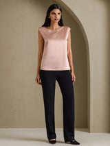 [Tuscany] SilkSilky-CA Cap Sleeve Round Neck Women's T-Shirt 006
