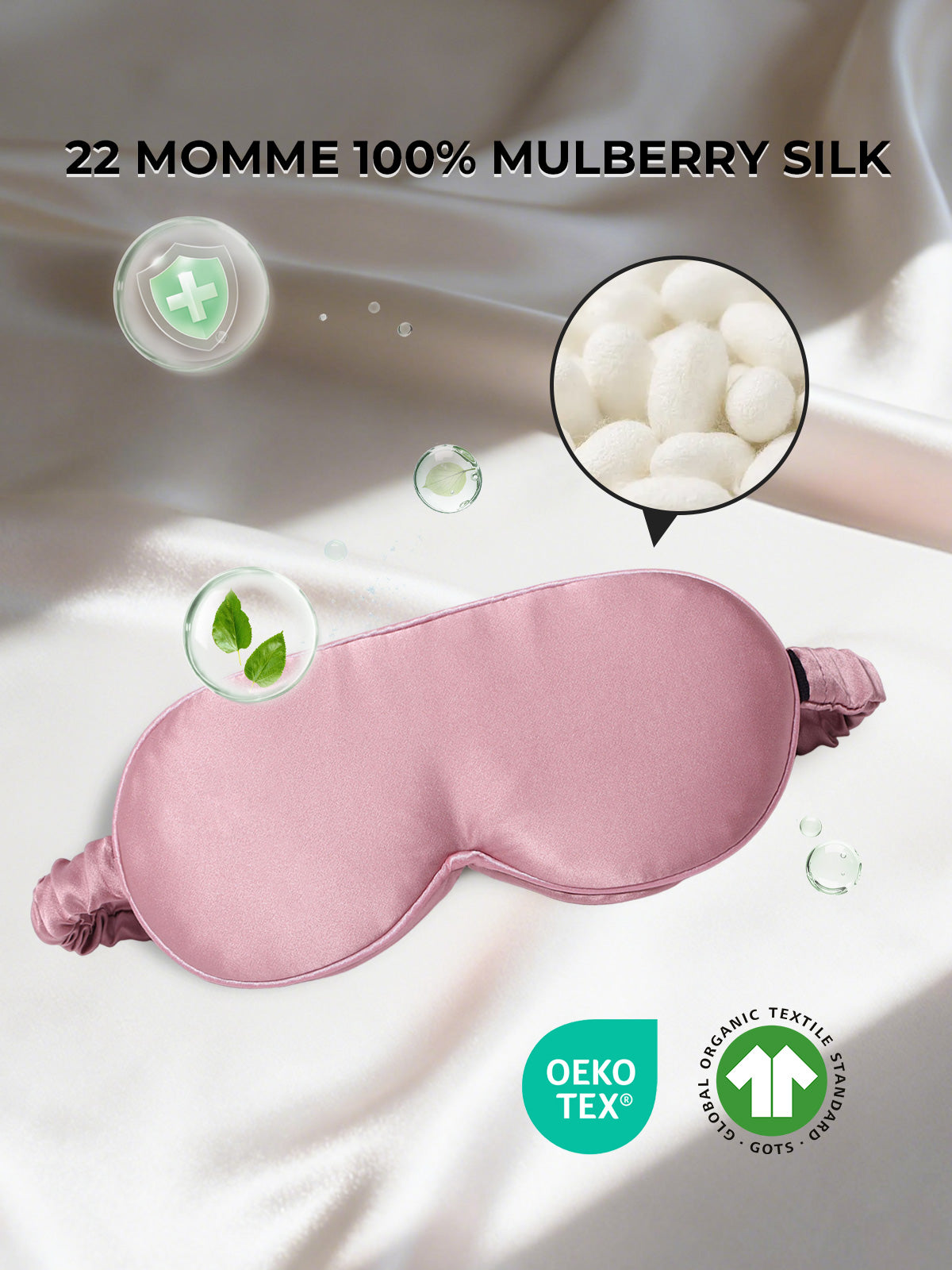 [Pale Mauve] SilkSilky-CA Pure Silk Eye Mask 002