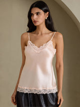 [Pink] SilkSilky-CA Spaghetti Strap V Neck Camisole 001