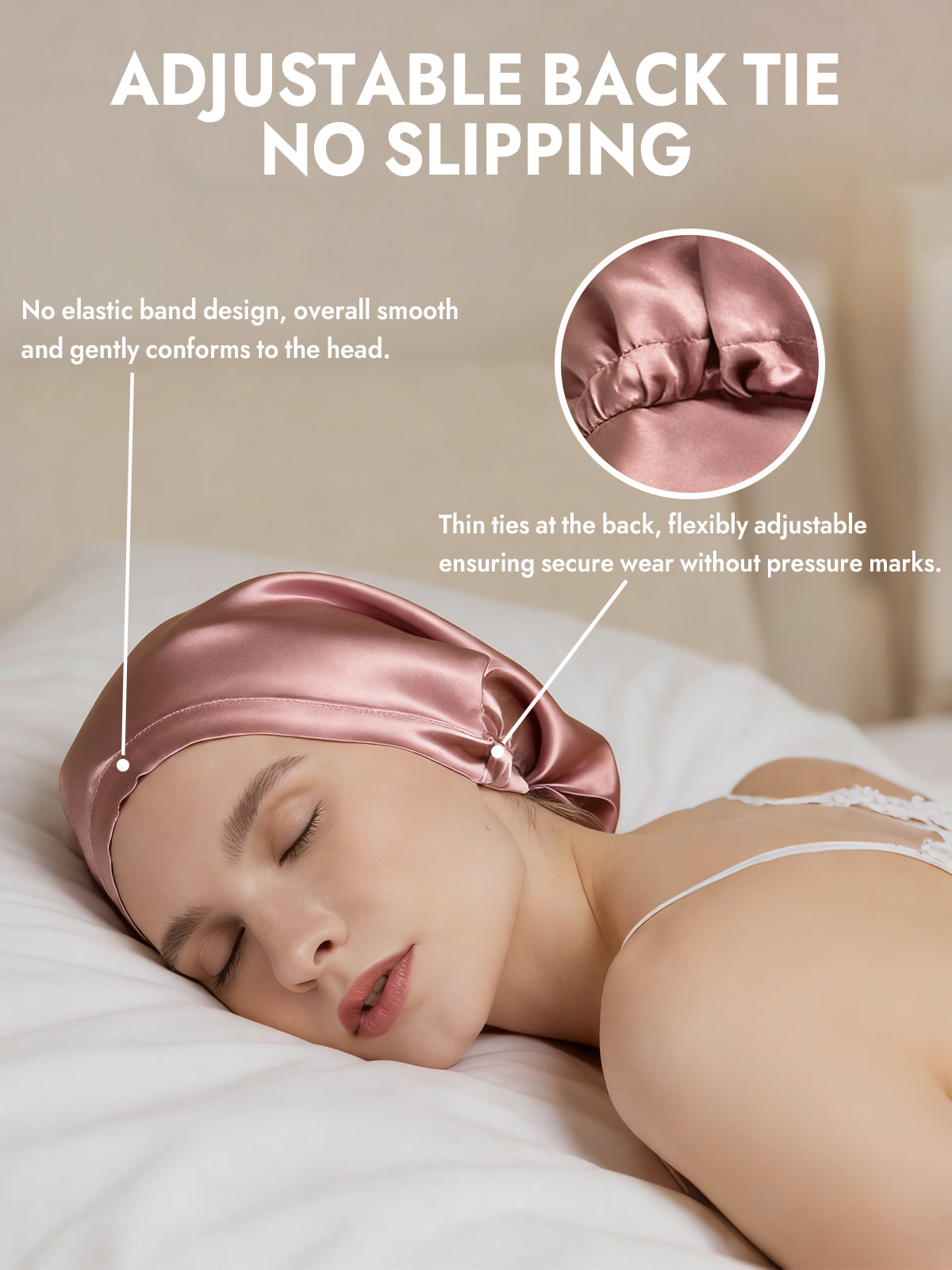 [Pale Mauve] SilkSilky-CA Pure Silk Sleep Cap 005