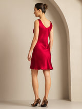 [Wine] SilkSilky-CA Sleeveless Scoop Neck Nightgown 002
