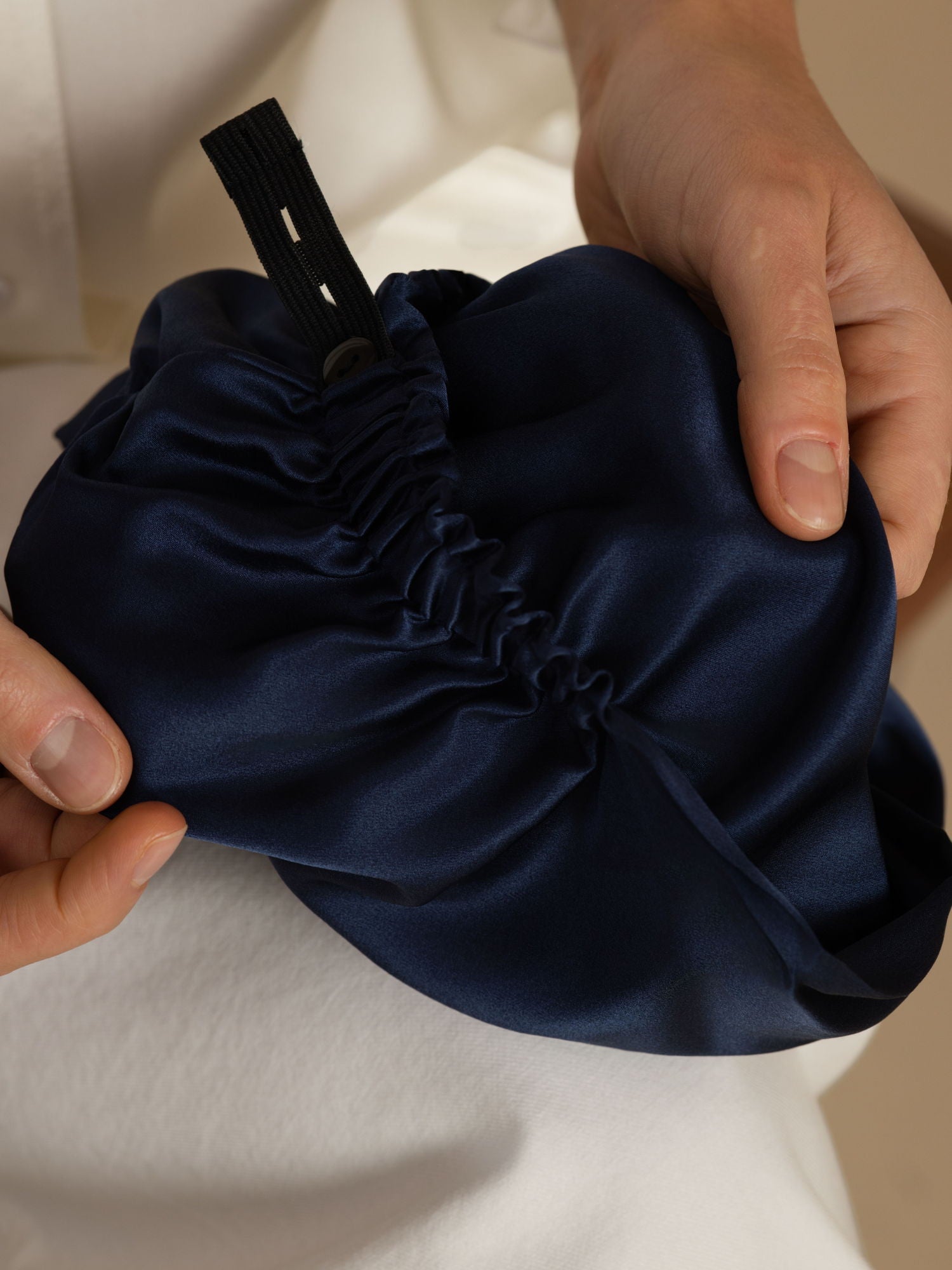 [Dark Blue] SilkSilky-CA 22Momme Sleep Cap 003