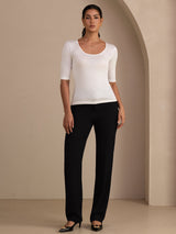 [White] SilkSilky-CA Half Sleeve Women's T-Shirt 007