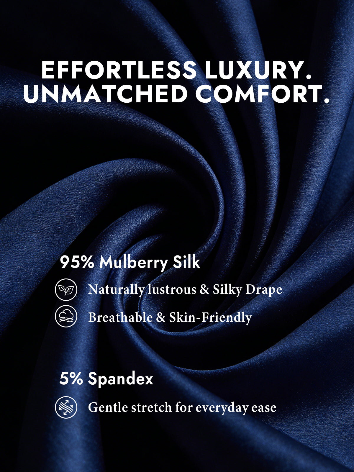 [Dark Blue] SilkSilky-CA Silk Long Sleeve Lapel Collar Women's Shirt 003