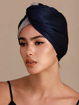 [Dark Blue] SilkSilky-CA Hair Towel Wrap 002