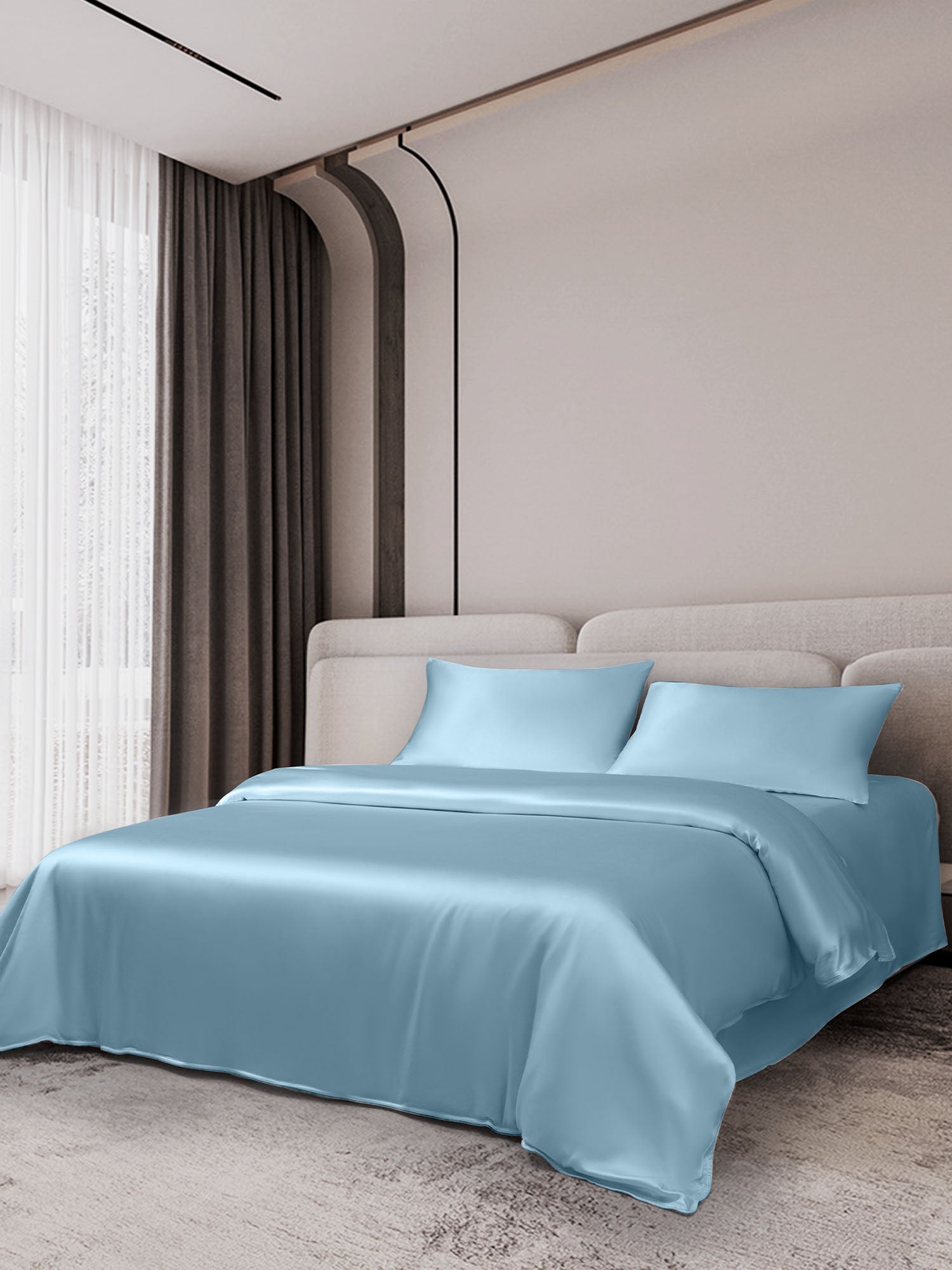 [Light Blue] SilkSilky-CA 19Momme Bedding Set 002