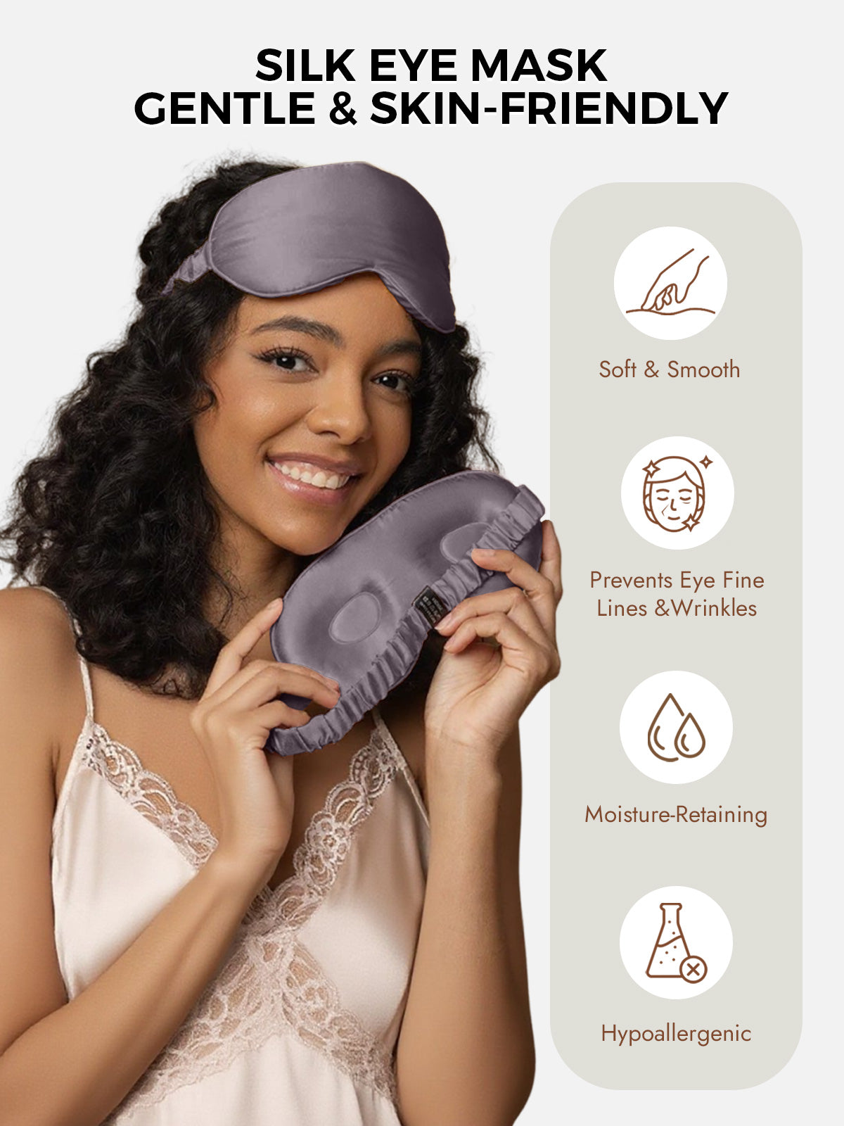 [Dark Gray] SilkSilky-CA Pure Silk Eye Mask 003