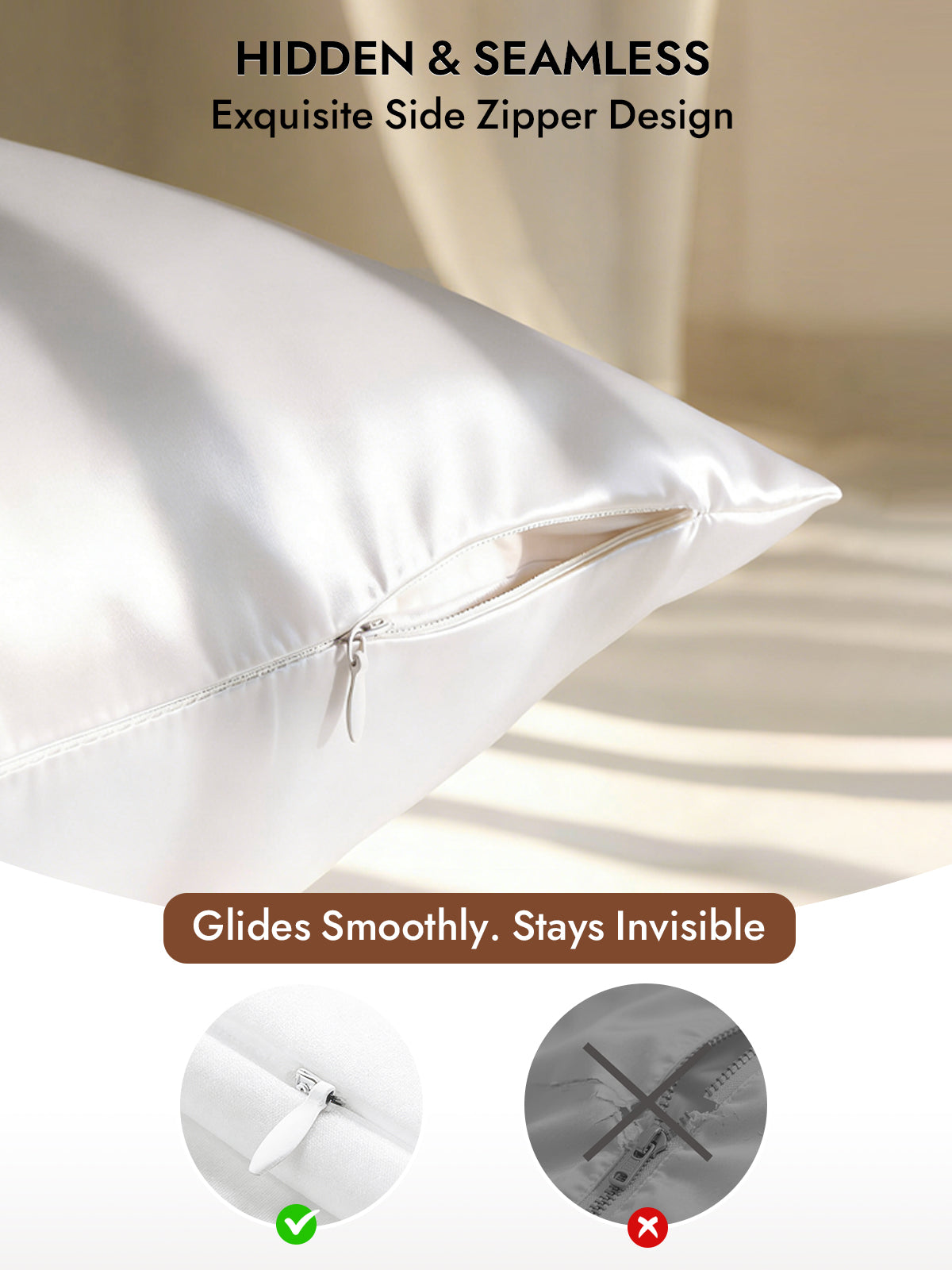 [White] SilkSilky-CA 30Momme Pure Silk Pillowcase 006