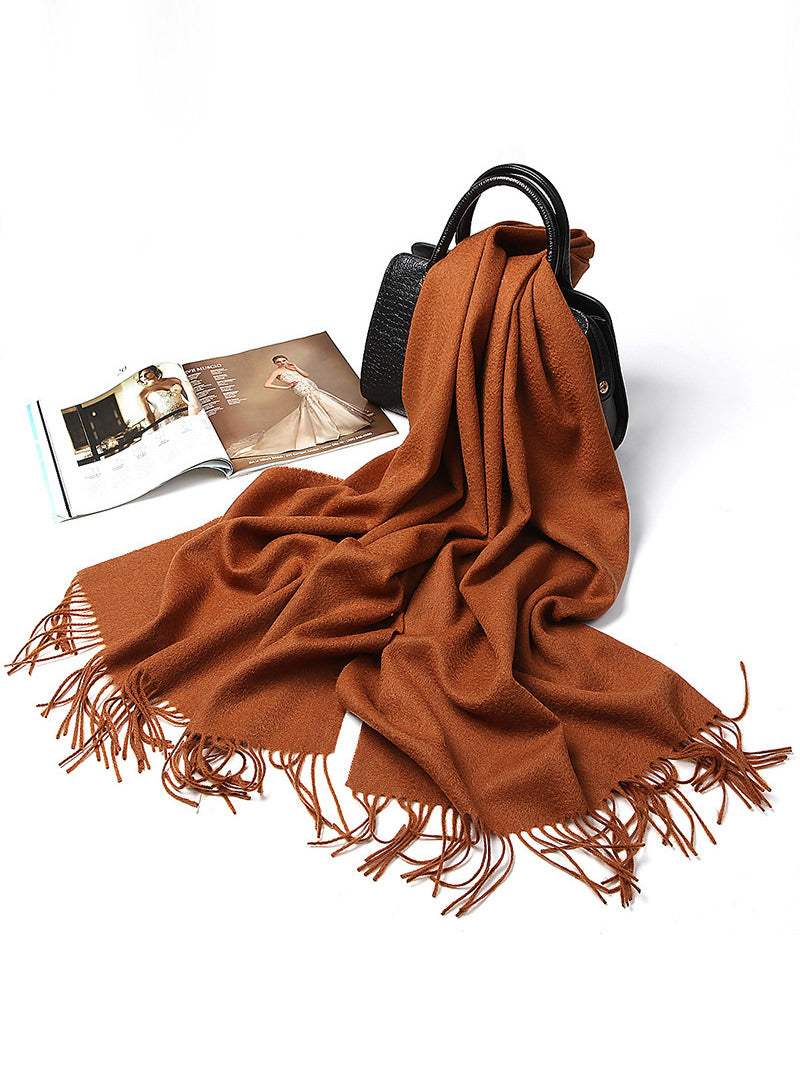 SilkSilky CA Wool Scarf Brown 005