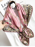 SilkSilky CA Pure Silk Scarf Leopard 002