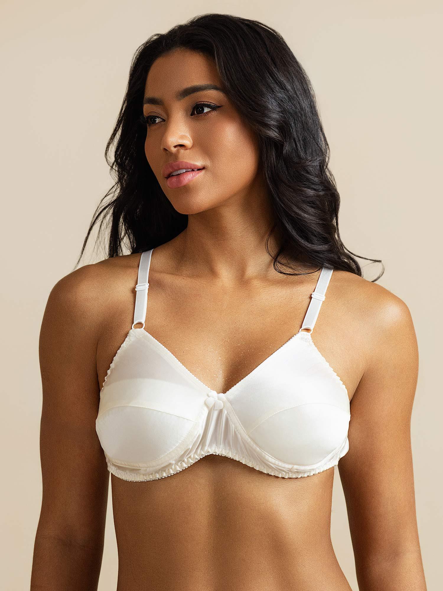 [White] SilkSilky-CA Pure Silk Bra 005,