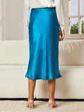 SilkSilky CA 19Momme Pure Silk Skirt Teal 002