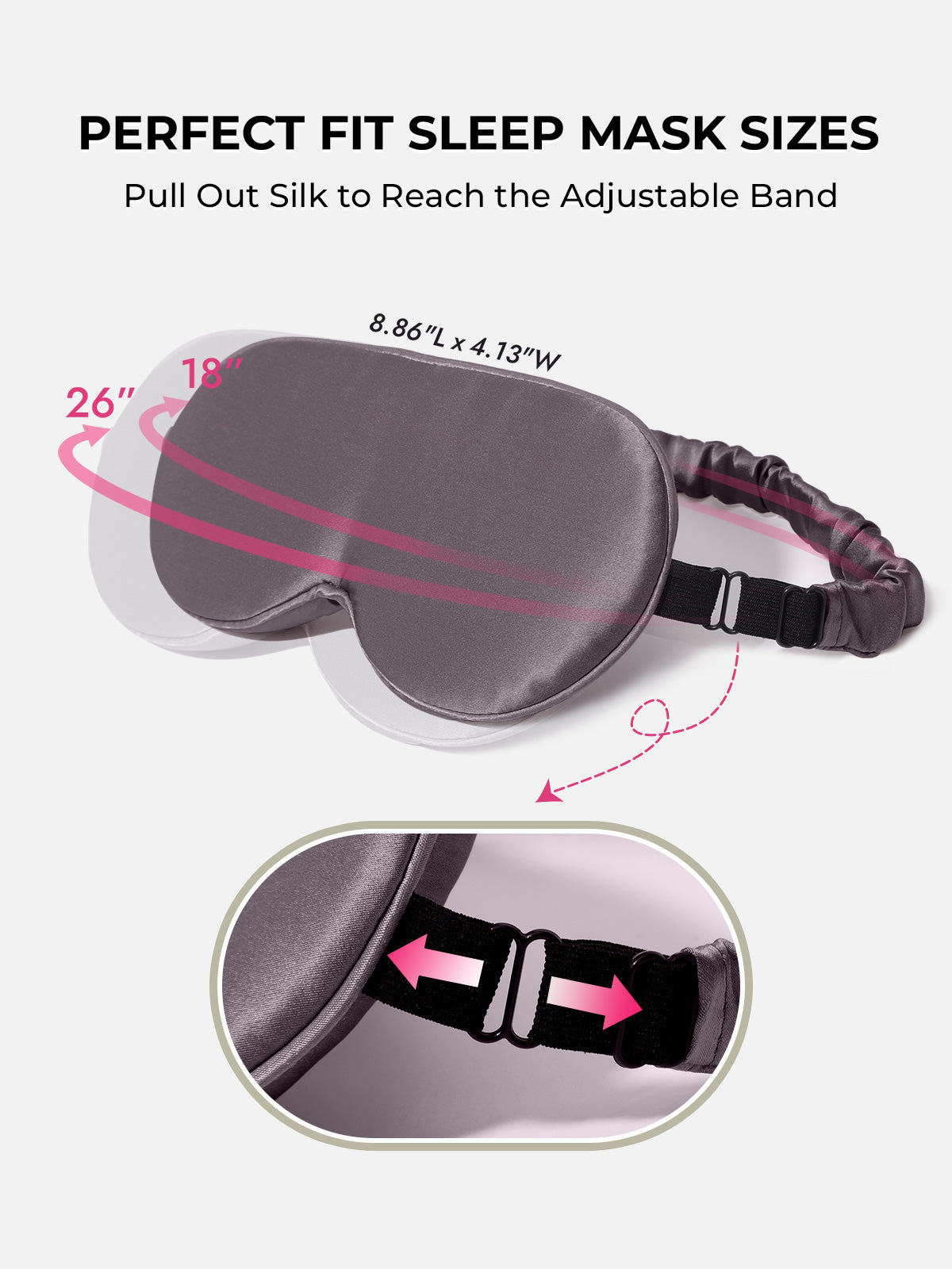 [Dark Gray] SilkSilky-CA Pure Silk Eye Mask 004