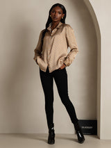 [Floral] SilkSilky-CA Long Sleeve Lapel Collar Women's Shirt 007