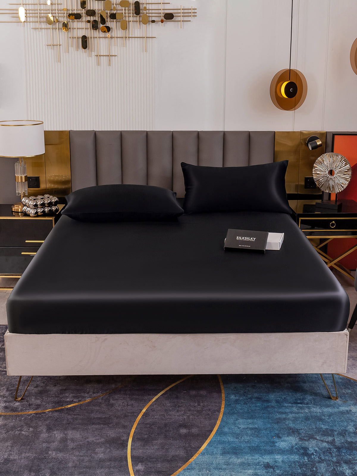 [Black] SilkSilky-CA 19Momme Bedding Set 002