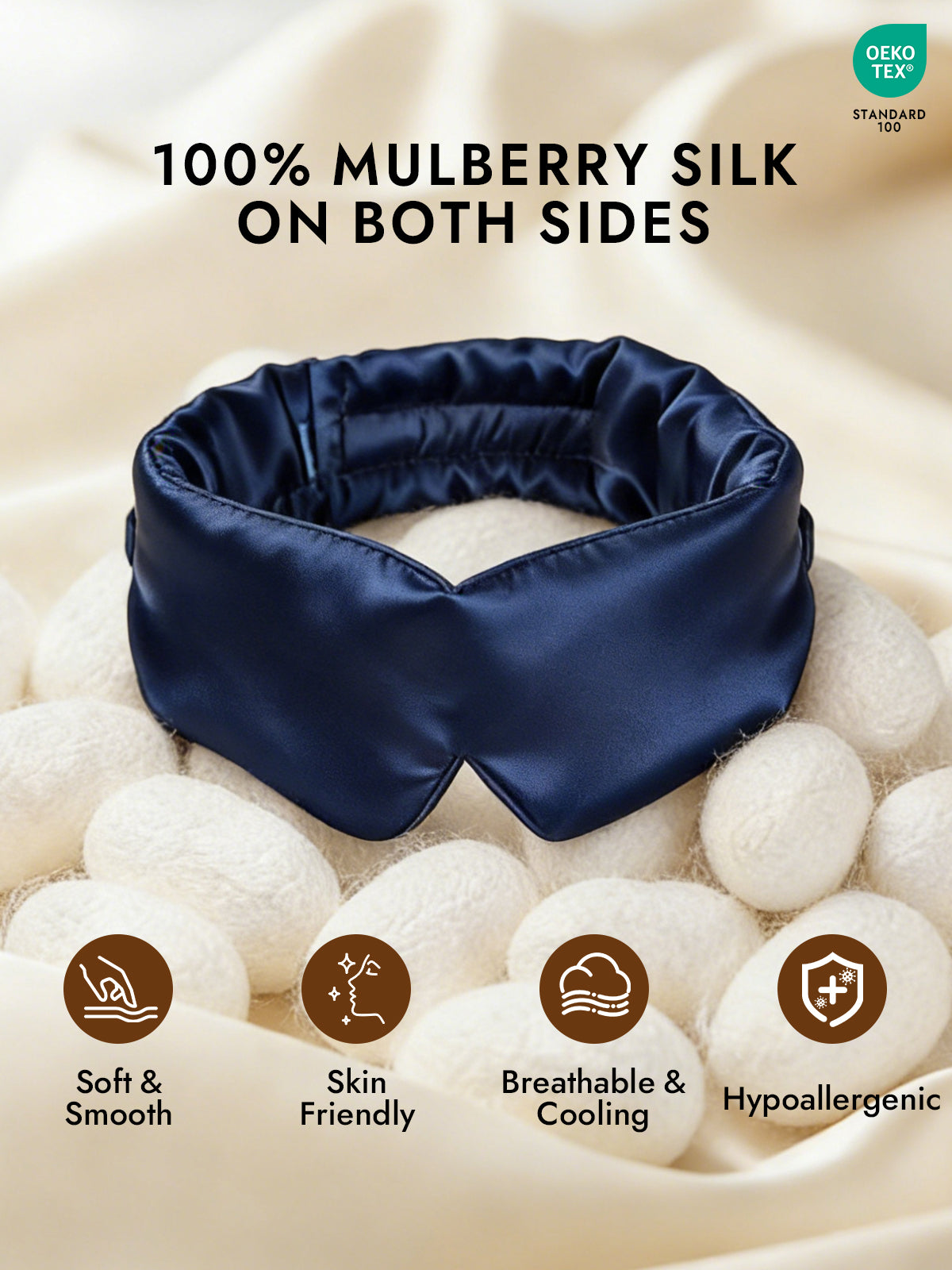 [Dark Blue] SilkSilky-CA 19Momme Pure Silk Eye Mask 002