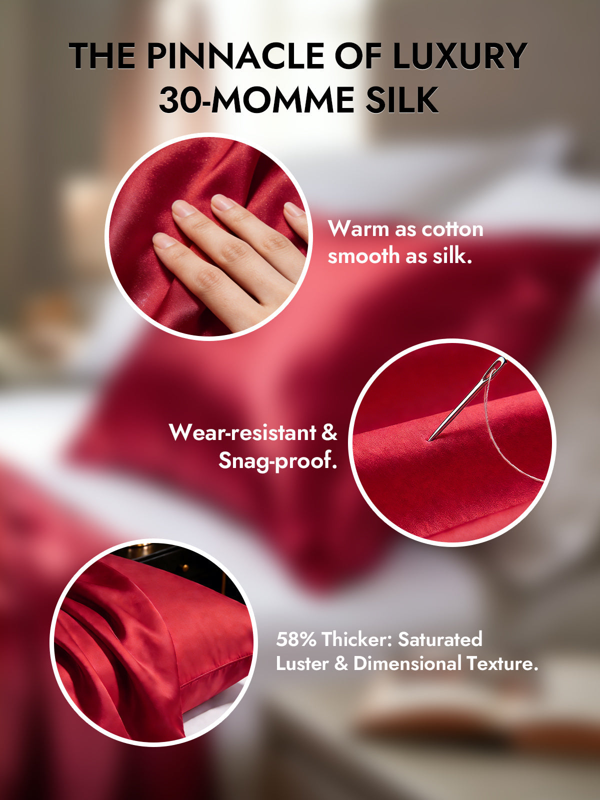 [Wine] SilkSilky-CA 30Momme Pure Silk Pillowcase 002