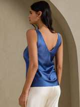 [Real Teal] SilkSilky-CA Sleeveless V Neck Camisole 002