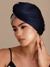 [Dark Blue] SilkSilky-CA Hair Towel Wrap 003
