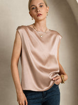 [Tuscany] SilkSilky-CA Cap Sleeve Round Neck Women's T-Shirt 003