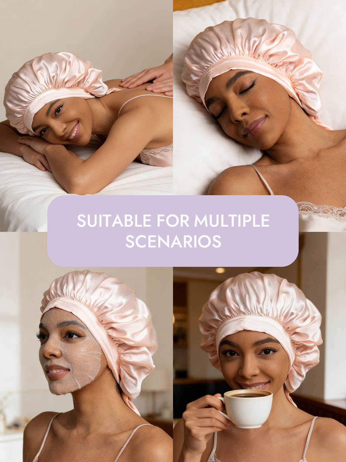 [Light Pink] SilkSilky-CA Pure Silk Sleep Cap 006