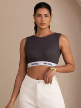 [Gray] SilkSilky-CA Sleeveless Crew Neck Camisole 005