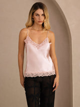 [Pink] SilkSilky-CA Spaghetti Strap V Neck Camisole 001