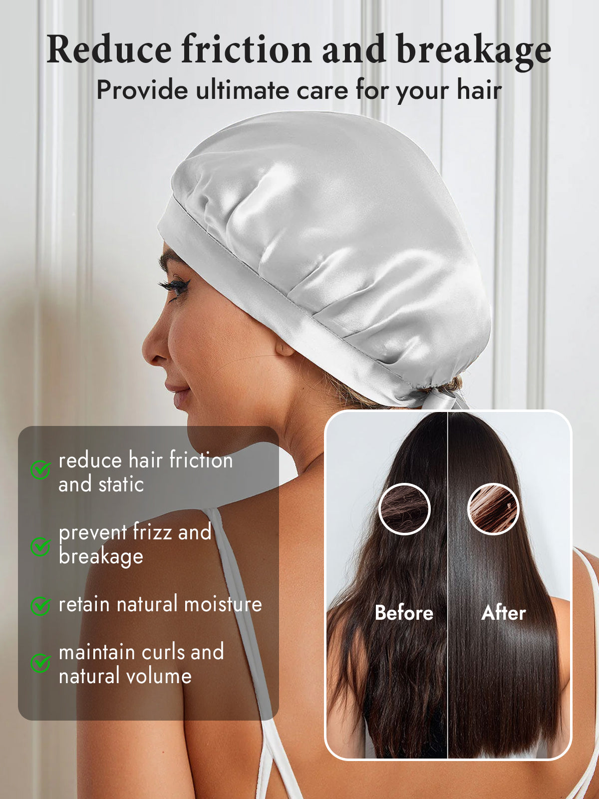 [Silver] SilkSilky-CA Pure Silk Sleep Cap 004