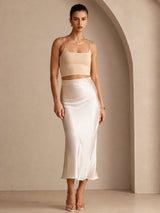 [Beige] SilkSilky-CA Skirt 007