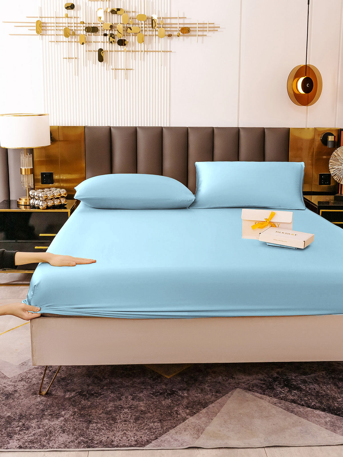[Light Blue] SilkSilky-CA 19Momme Bedding Set 006
