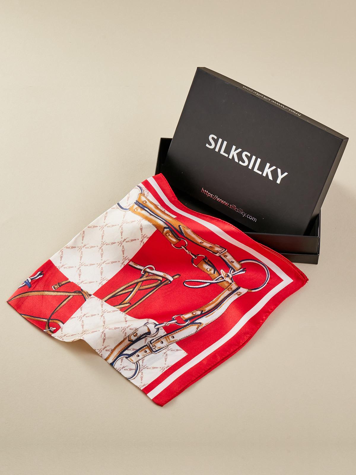 SilkSilky CA Pure Silk Scarf DarkRed 001