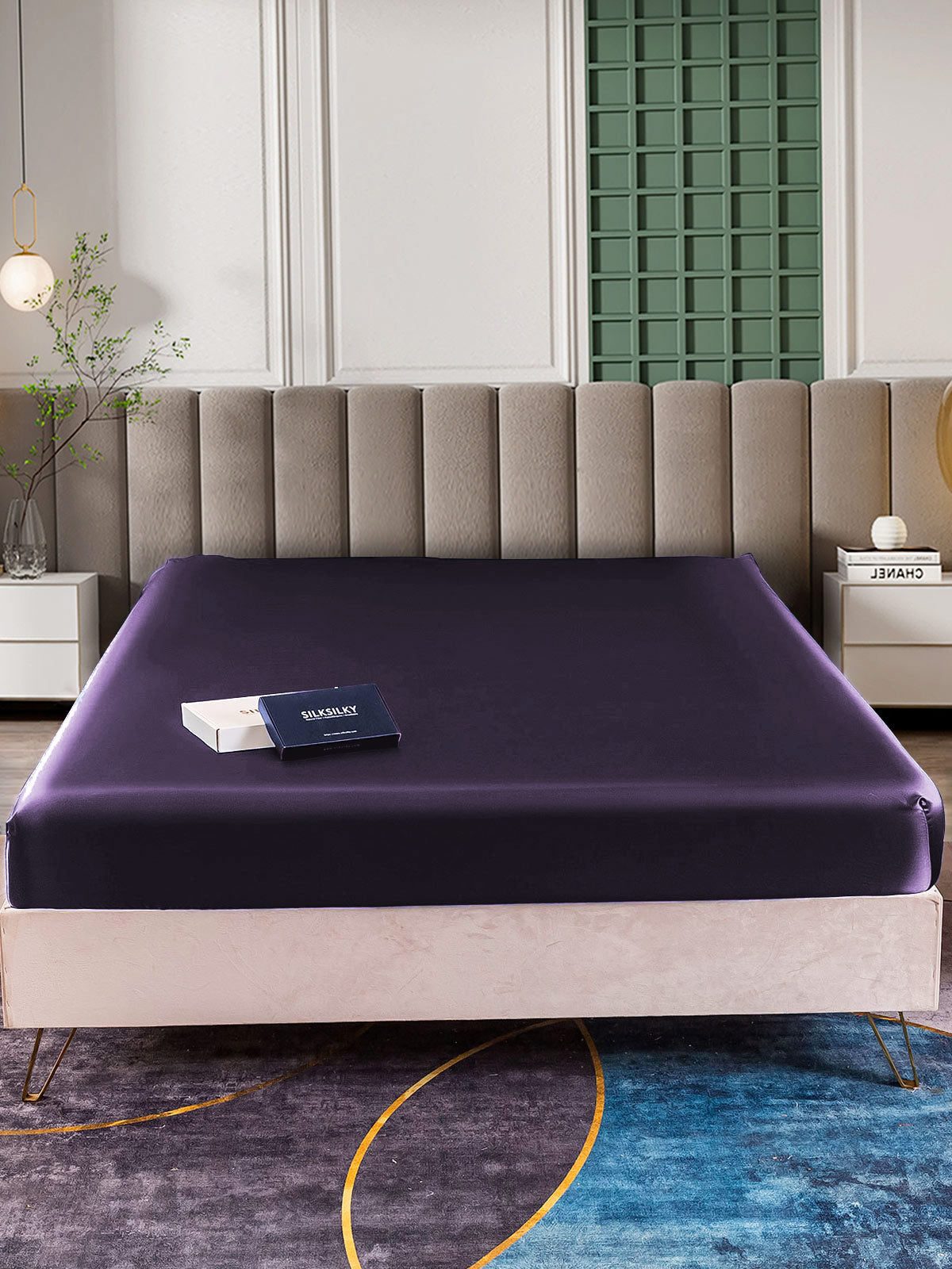 [Deep Purple] SilkSilky-CA 22Momme Pure Silk Sheet 001,