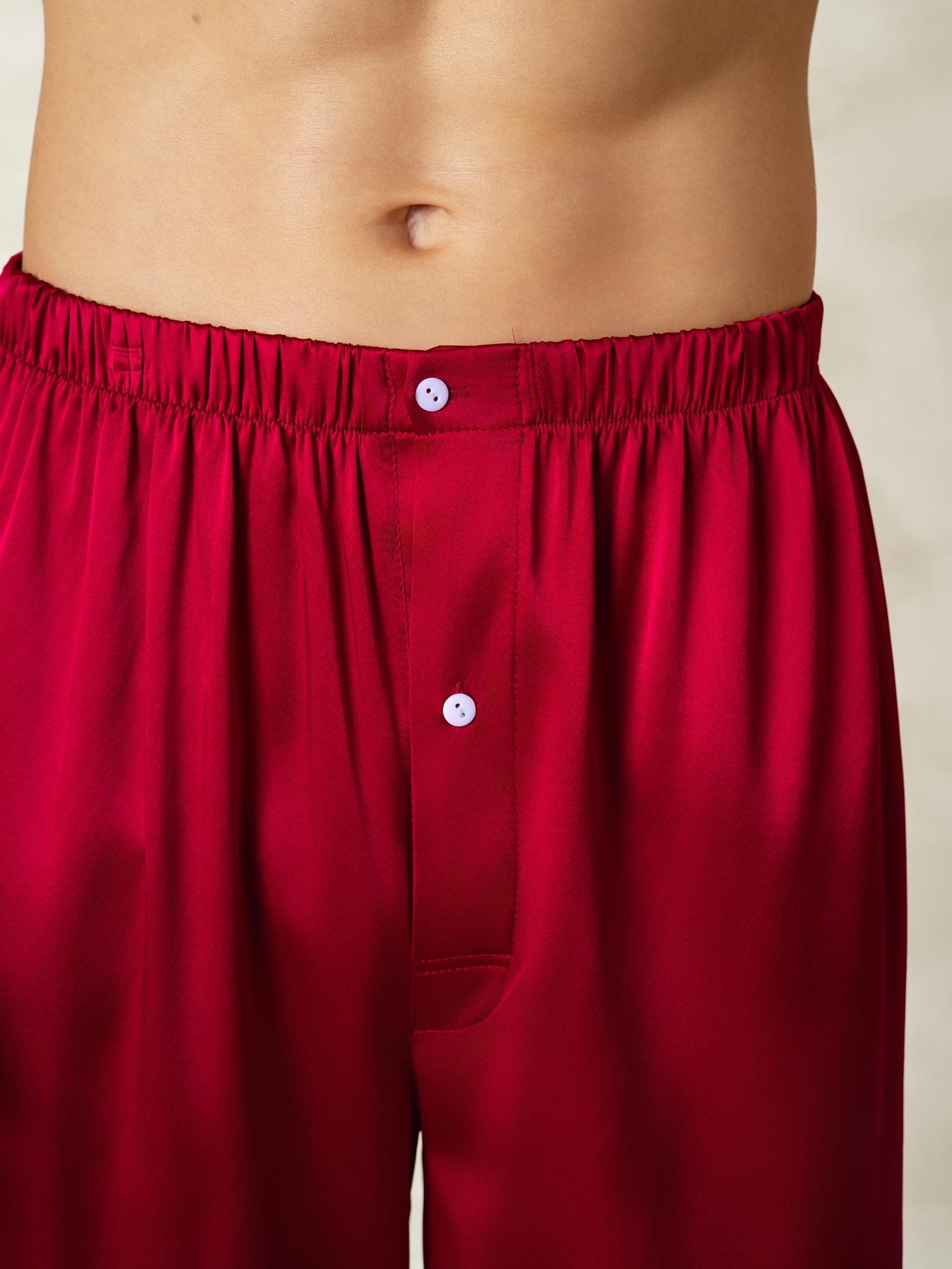 [Wine] SilkSilky-CA Pure Silk Mens Sleep Bottoms 006