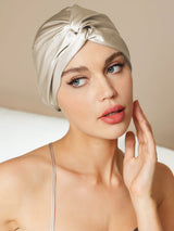 [Beige] SilkSilky-CA Sleep Cap 001