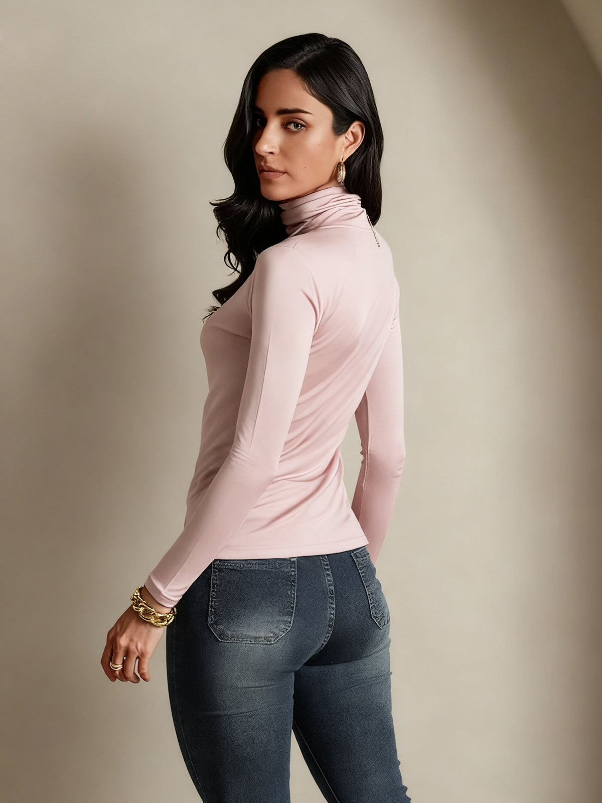 [Coral Pink] SilkSilky-CA Silk Womens T-Shirt 002,