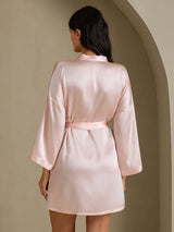 [Light Pink] SilkSilky-CA 3/4 Sleeve Women's Robe 002